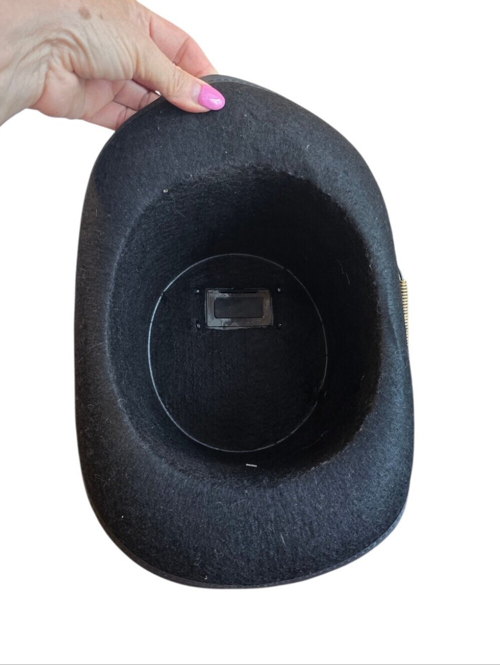 Steampunk Victorian Industrial Gold Black Felt Top Hat - Picture 8 of 11